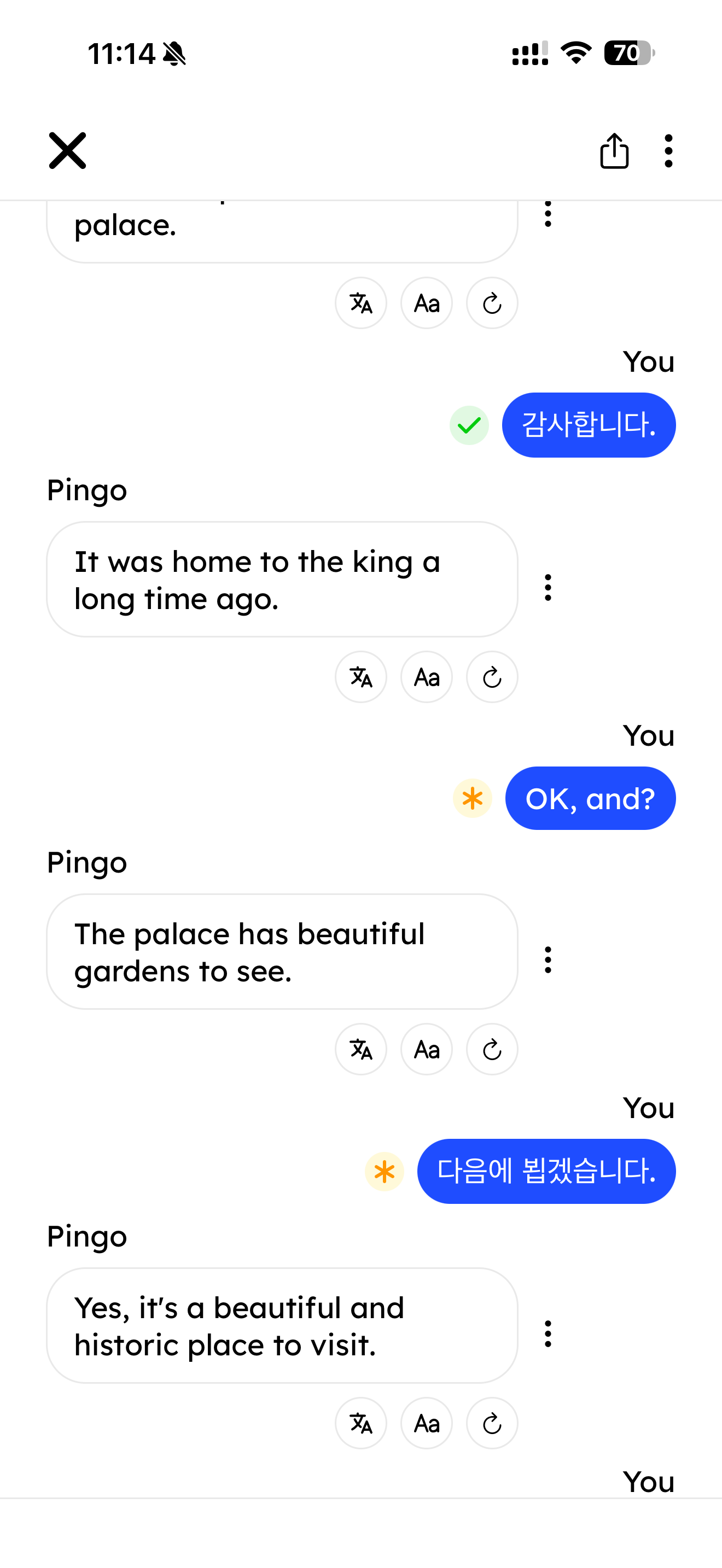 Pingo carrying on the entire conversation in English